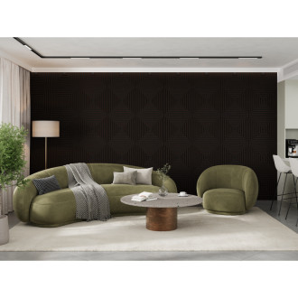 Akustický nástěnný panel Mexen Linea 13 60 x 60 cm (4 ks), plsť 9 mm, technická dýha, Černý dub - S110-60607-13-046