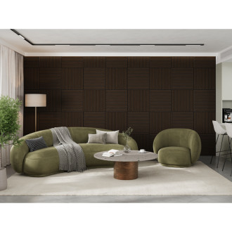 Akustický nástěnný panel Mexen Linea 15 60 x 60 cm (4 ks), plsť 9 mm, technická dýha, dub Mocca - S110-60607-15-045