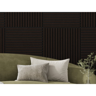Akustický nástěnný panel Mexen Linea 15 60 x 60 cm (4 ks), plsť 9 mm, technická dýha, Černý dub - S110-60607-15-046