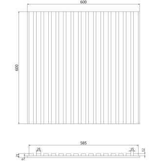 Akustický nástěnný panel Mexen Linea 15 60 x 60 cm (4 ks), plsť 9 mm, technická dýha, Černý dub - S110-60607-15-046
