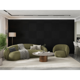 Akustický nástěnný panel Mexen Linea 15 60 x 60 cm (4 ks), plsť 9 mm, technická dýha, matná černá - S110-60607-15-053