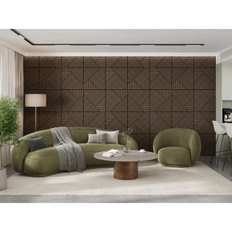 Mexen Linea 25 panel ścienny akustyczny 60 x 60 cm (4szt.), filc 9 mm, fornir techniczny, Ciemny Orzech - S110-60607-25-044