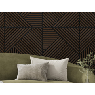 Mexen Linea 25 panel ścienny akustyczny 60 x 60 cm (4szt.), filc 9 mm, fornir techniczny, Dąb Mocca - S110-60607-25-045