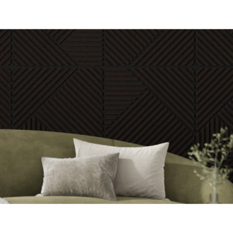 Mexen Linea 25 panel ścienny akustyczny 60 x 60 cm (4szt.), filc 9 mm, fornir techniczny, Czarny Dąb - S110-60607-25-046