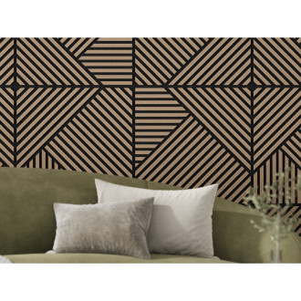 Mexen Linea 25 panel ścienny akustyczny 60 x 60 cm (4szt.), filc 9 mm, fornir techniczny, Jasny Orzech - S110-60607-25-047