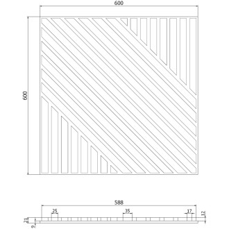 Mexen Linea 26 panel ścienny akustyczny 60 x 60 cm (4szt.), filc 9 mm, fornir techniczny, Dąb Natural - S110-60607-26-042