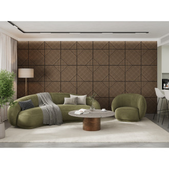 Mexen Linea 26 panel ścienny akustyczny 60 x 60 cm (4szt.), filc 9 mm, fornir techniczny, Ciemny Orzech - S110-60607-26-044