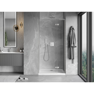 Mexen Mist-H L drzwi prysznicowe uchylne prawe 90 cm, transparent, nikiel szczotkowany - 8A5L-090-000-97-00-P