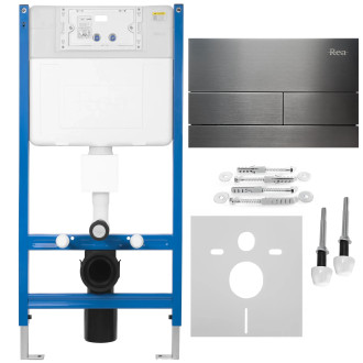 Rea Podomítkový WC systém K011A-Q + tlačítka T Titan KPL-E0632