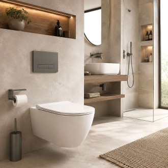 Podomítkový WC systém K011A-Q + tlačítka I Brush Titan