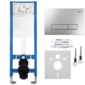 Rea Podomítkový Instalační Set Slim 024N pro WC s Tlačítkem HD Satin KPL-E1635