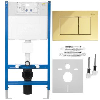 Podomítkový WC systém K011A-Q + tlačítka J Gold