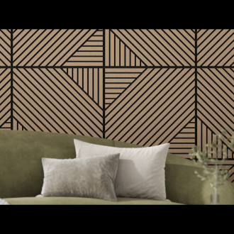 Mexen Linea 26 panel ścienny akustyczny 60 x 60 cm (4szt.), filc 9 mm, fornir techniczny, Jasny Orzech - S110-60607-26-047