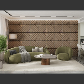Mexen Linea 26 panel ścienny akustyczny 60 x 60 cm (4szt.), filc 9 mm, fornir techniczny, Jasny Orzech - S110-60607-26-047