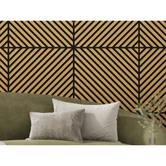 Mexen Linea 39 panel ścienny akustyczny 60 x 60 cm (4szt.), filc 9 mm, fornir techniczny, Dąb Classic - S110-60607-39-041