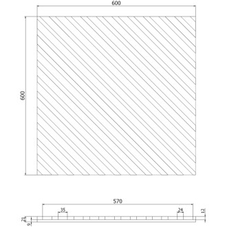 Mexen Linea 39 panel ścienny akustyczny 60 x 60 cm (4szt.), filc 9 mm, fornir techniczny, Dąb Natural - S110-60607-39-042
