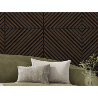 Mexen Linea 39 panel ścienny akustyczny 60 x 60 cm (4szt.), filc 9 mm, fornir techniczny, Dąb Mocca - S110-60607-39-045