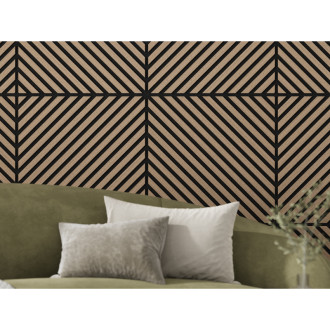 Mexen Linea 39 panel ścienny akustyczny 60 x 60 cm (4szt.), filc 9 mm, fornir techniczny, Jasny Orzech - S110-60607-39-047