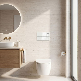 Podomítkový Instalační Set Slim 024N pro WC s Tlačítkem T White Glass