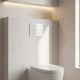 Podomítkový Instalační Set Slim 024N pro WC s Tlačítkem T White Glass