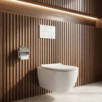 Podomítkový Instalační Set Slim 024N pro WC s Tlačítkem T White Glass
