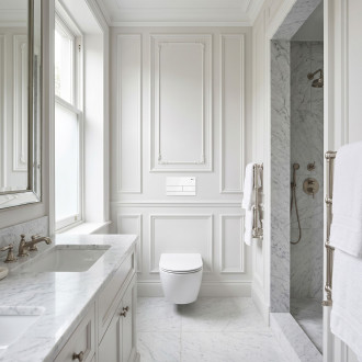 Podomítkový Instalační Set Slim 024N pro WC s Tlačítkem T White Glass