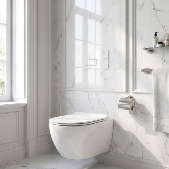 Podomítkový Instalační Set Slim 024N pro WC s Tlačítkem T White Glass