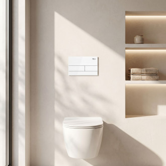 Podomítkový Instalační Set Slim 024N pro WC s Tlačítkem T White Glass