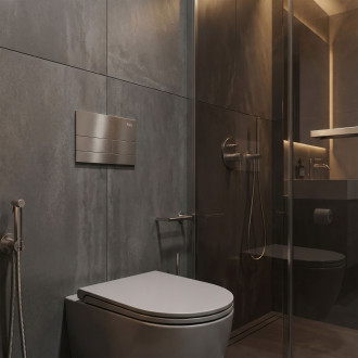 Podomítkový Instalační Set Slim 024N pro WC s Tlačítkem T Brush Steel