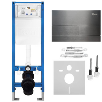 Rea Podomítkový Instalační Set Slim 024N pro WC s Tlačítkem T Titan KPL-E1632