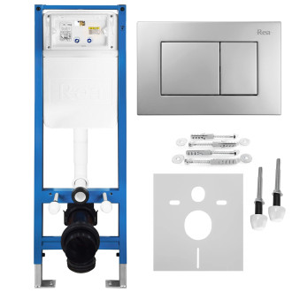 Rea Podomítkový Instalační Set Slim 024N pro WC s Tlačítkem J Satin KPL-E1637