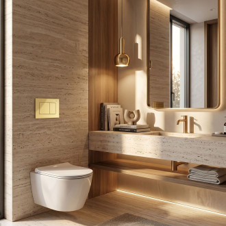 Rea Podomítkový Instalační Set Slim 024N pro WC s Tlačítkem J Gold KPL-E1636