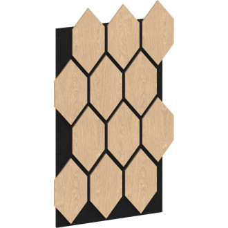 Mexen Form 01 panel ścienny akustyczny 91 x 56 cm (4szt.), filc 9 mm, fornir techniczny, Bielony Dąb - S111-91567-01-040