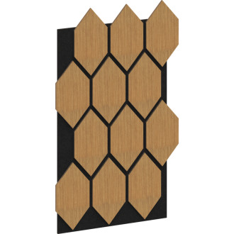 Mexen Form 01 panel ścienny akustyczny 91 x 56 cm (4szt.), filc 9 mm, fornir techniczny, Dąb Classic - S111-91567-01-041