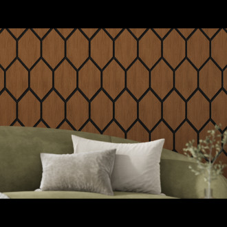 Mexen Form 01 panel ścienny akustyczny 91 x 56 cm (4szt.), filc 9 mm, fornir techniczny, Dąb Natural - S111-91567-01-042