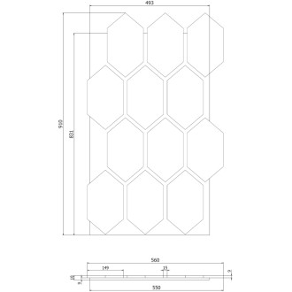 Mexen Form 01 panel ścienny akustyczny 91 x 56 cm (4szt.), filc 9 mm, fornir techniczny, Dąb Natural - S111-91567-01-042