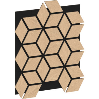 Mexen Form 02 panel ścienny akustyczny 81 x 66 cm (4szt.), filc 9 mm, fornir techniczny, Bielony Dąb - S111-81667-02-040