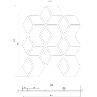 Mexen Form 02 panel ścienny akustyczny 81 x 66 cm (4szt.), filc 9 mm, fornir techniczny, Bielony Dąb - S111-81667-02-040