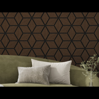 Mexen Form 02 panel ścienny akustyczny 81 x 66 cm (4szt.), filc 9 mm, fornir techniczny, Dąb Mocca - S111-81667-02-045