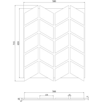 Mexen Form 03 panel ścienny akustyczny 71,5 x 58 cm (4szt.), filc 9 mm, fornir techniczny, Dąb Mocca - S111-71587-03-045