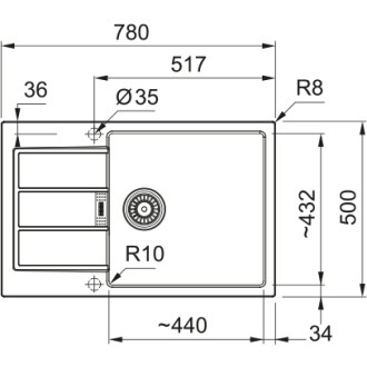 Franke S2D 611-78 XL fřez bílá S2D611-78XLB