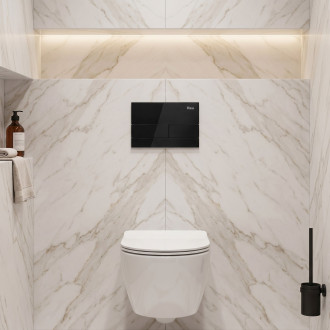 Podomítkový Instalační Set Slim 024N pro WC s Tlačítkem T Black Glass