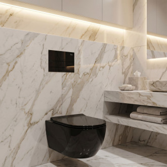 Podomítkový Instalační Set Slim 024N pro WC s Tlačítkem T Black Glass