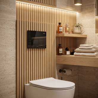 Podomítkový Instalační Set Slim 024N pro WC s Tlačítkem T Black Glass