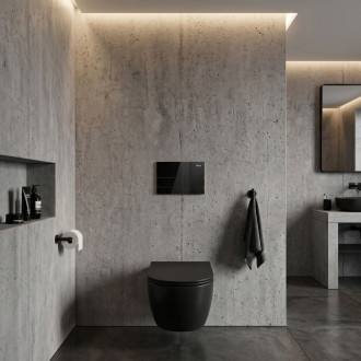 Podomítkový Instalační Set Slim 024N pro WC s Tlačítkem T Black Glass