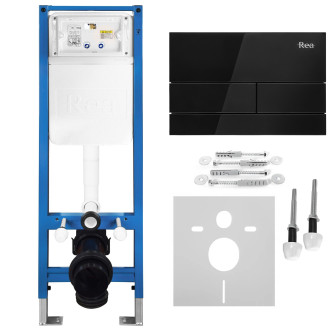 Podomítkový Instalační Set Slim 024N pro WC s Tlačítkem T Black Glass