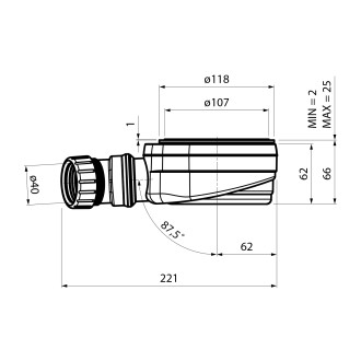 GELCO vaničkový sifon, průměr 90mm, DN40, nízký, pro vaničky s krytem