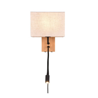Nástěnná lampa TRIO NILAM béžová dřevo 212870236