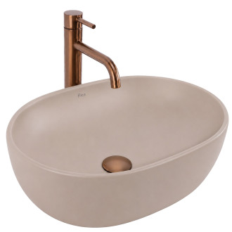 Sada Závěsné WC Focus + Umyvadlo na Desku Rea Focus Taupe