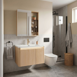 Sada koupelnového nábytku s umyvadlem Sora DE07-70 Oak 70CM